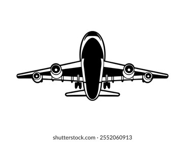 airplane silhouette vector illustration on white background