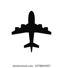 Airplane silhouette vector illustration on white background