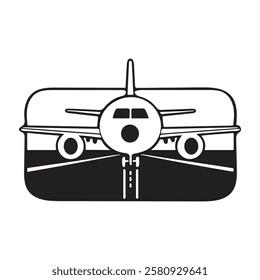 Airplane silhouette vector illustration on white background and airplane flying