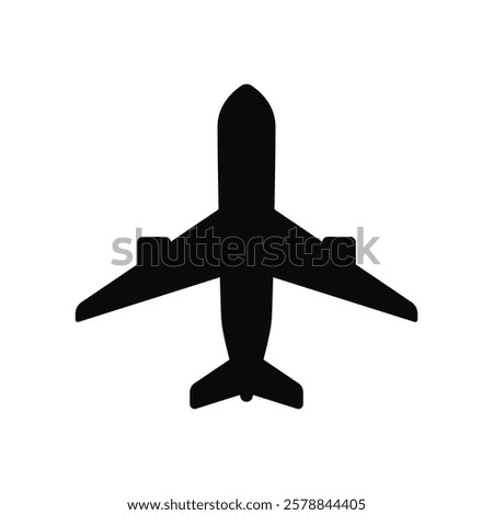 Airplane silhouette vector illustration on white background