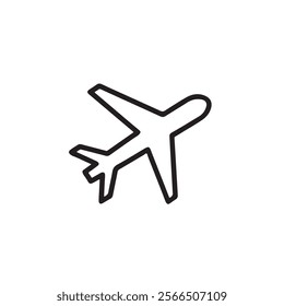 Airplane silhouette vector image white background