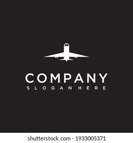 airplane silhouette vector logo design