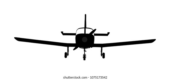 Airplane silhouette vector. Mini plane in air symbol. school of flying. Commercial flight. Jet plane. Aircraft symbol. Flying school.