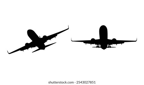 airplane  silhouette vector set, airplane  vector illustration