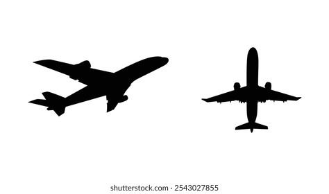 airplane  silhouette vector set, airplane  vector illustration