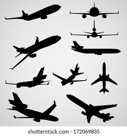 Airplane Silhouettes | EPS10 Vector