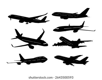 airplane silhouettes in various aircraft types