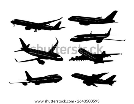 airplane silhouettes in various aircraft types