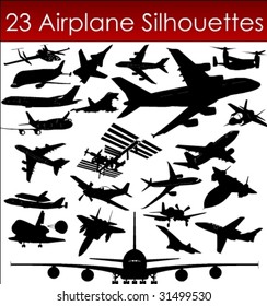 Airplane silhouettes in vector art