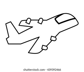 Airplane Silhoutte. Transportation Design. Vector Graphic