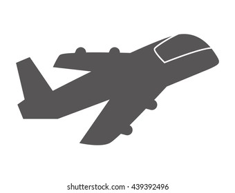 Airplane Silhoutte. Transportation Design. Vector Graphic