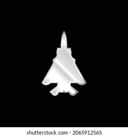 Airplane silver plated metallic icon
