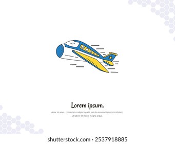 airplane simple doodle flat vector art for wall decoration landscape. vector illustration simple image. collection of transportation cartoon illustrations. for room decoration, events, etc