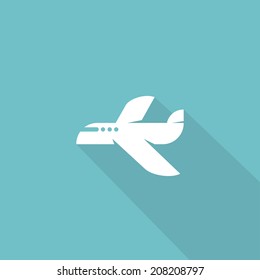 Airplane simple flat design - vector illustration