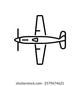 Airplane Single engine propeller on a white background.