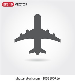 airplane single vector icon on light background