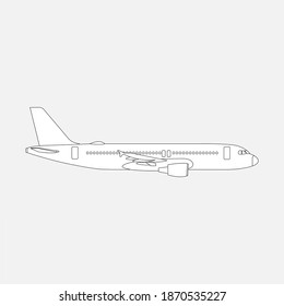 Airplane sketch and vector graphics