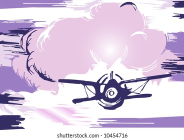 the airplane in a sky
