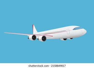 Airplane in sky concept. Aircraft plane flying in the blue sky background vector illustration