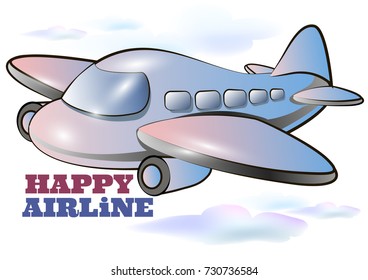 Airplane in the sky. Happy airline
