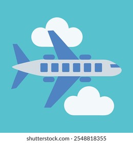  Airplane in the Sky Illustration Passenger Aircraft and Clouds Vector Collection