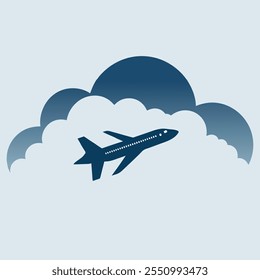 Airplane in the Sky Illustration Passenger Aircraft and Clouds Vector Collection