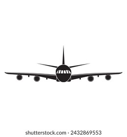 Avión en el cielo aislado ilustración vectorial contorno negro, garabato, icono