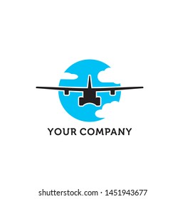 airplane and sky logo template