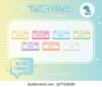 Airplane Sky Twitch Panels Pastel Holographics Color Loyalty Bit Flair Sparkle Cheer Shiny Kawaii Cute Streaming Streamer Gamer Gaming Set