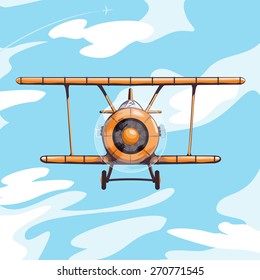Airplane in the sky vector illustration