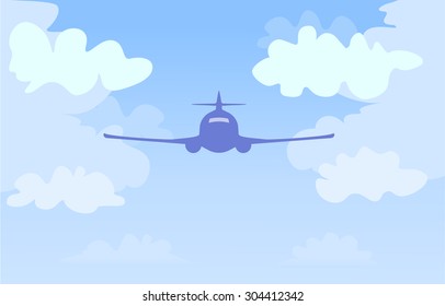 airplane in the sky vector illustration 