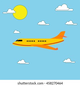 Airplane in the sky vector illustration