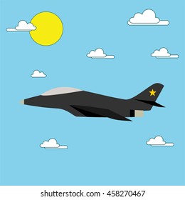 Airplane in the sky vector illustration
