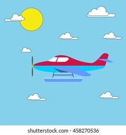 Airplane in the sky vector illustration