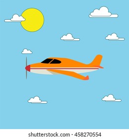 Airplane in the sky vector illustration