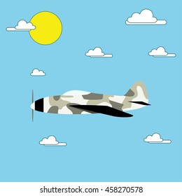 Airplane in the sky vector illustration