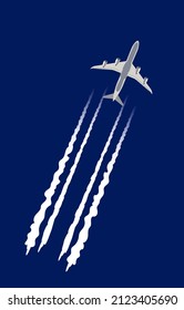 Airplane in the sky with white trail
