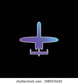 Airplane Of Small Size blue gradient vector icon