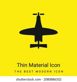 Airplane Of Small Size Top View Minimal Bright Yellow Material Icon