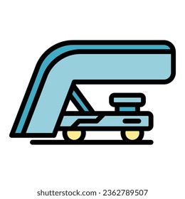 Airplane stairs icon outline vector. Travel transport. Aviation flight color flat