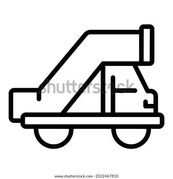 Airplane stairs icon outline vector. Airport truck.\
Aircraft plane