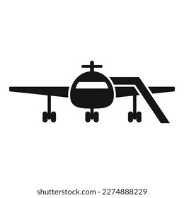 Airplane stairs icon simple vector. Airport support. Cargo truck