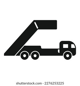 Airplane stairs icon simple vector. Ground airport. Cargo truck