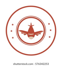 airplane stamp isolated icon