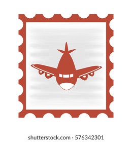 airplane stamp isolated icon