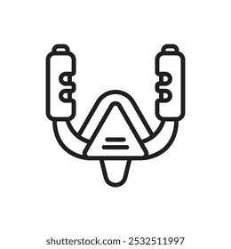 Airplane Steering Wheel Outline Icon Vector Illustration