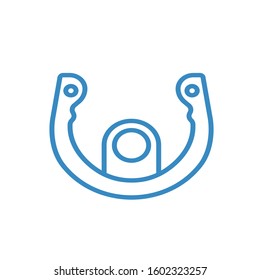 Airplane steering wheel vector icon for web design in a flat style