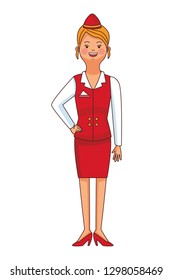 airplane stewardess cartoon