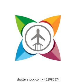 Airplane - Stock vector logo template concept illustration.