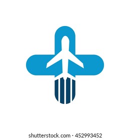 Airplane - Stock vector logo template concept illustration.